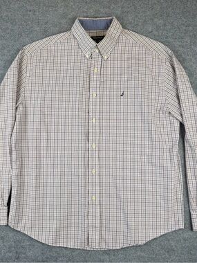 Nautica Men’s 16.5 34/35 Classic Fit Plaid Long Sleeve Button Down Shirt